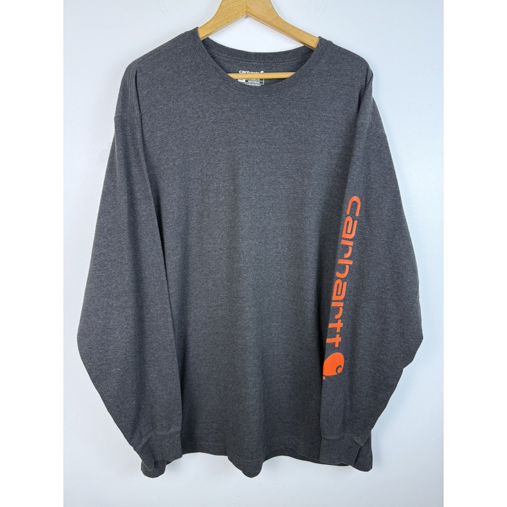 Carhartt K231 Heavyweight Original Fit T-Shirt Men XL Carbon Heather Long Sleeve